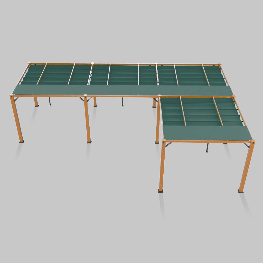 #configuration pergola_L shape #frame colour_Wood