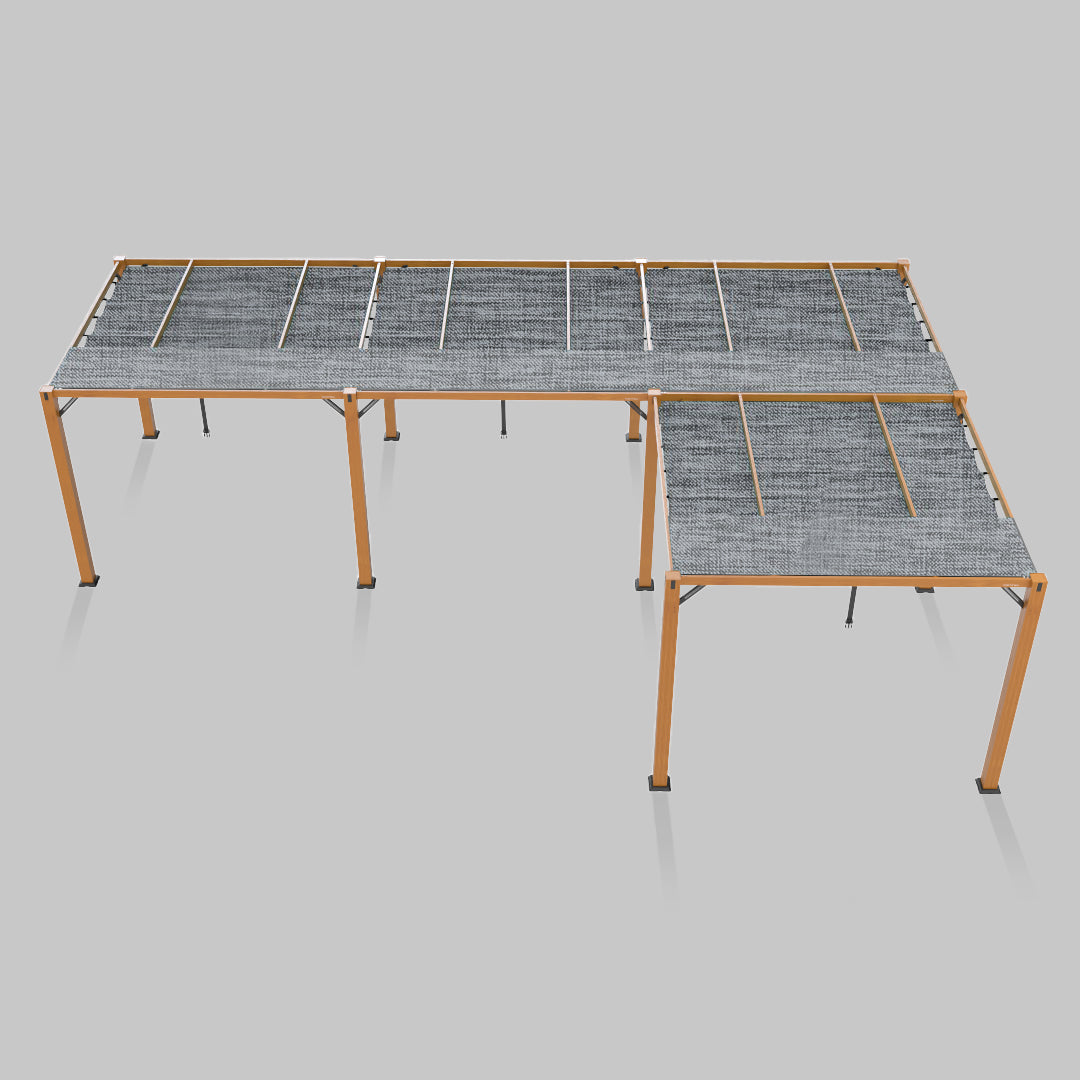 #configuration pergola_L shape #frame colour_Wood