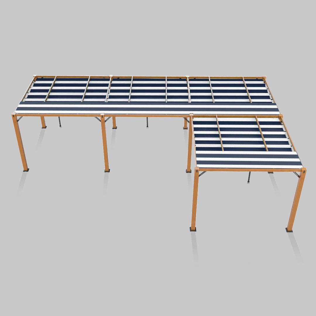 #configuration pergola_L shape #frame colour_Wood
