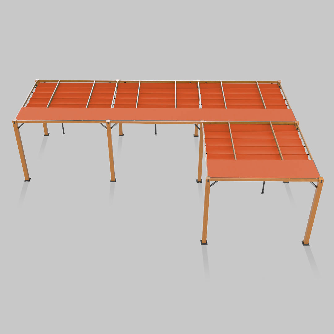 #configuration pergola_L shape #frame colour_Wood