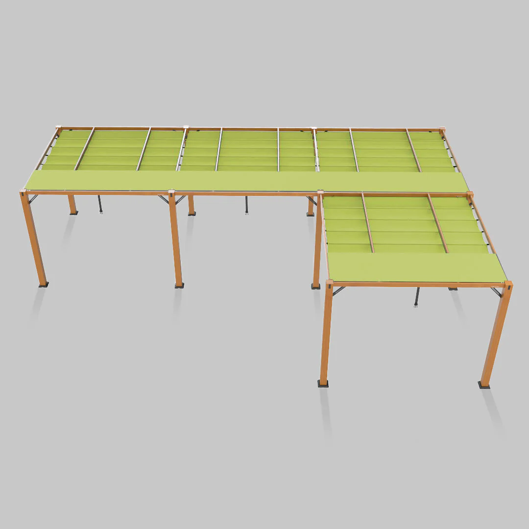 The Modular Wooden Pergola - Sunbrella Macaw
