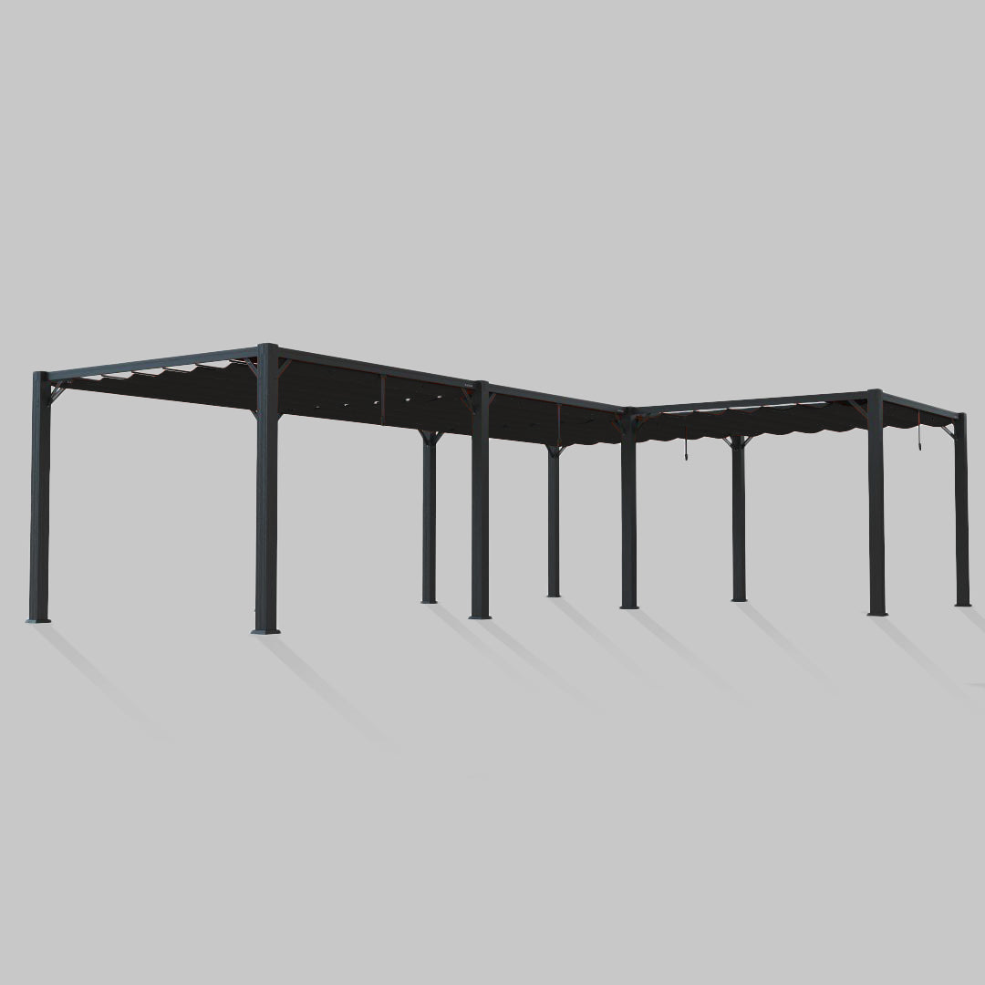 #configuration pergola_L shape #frame colour_Black