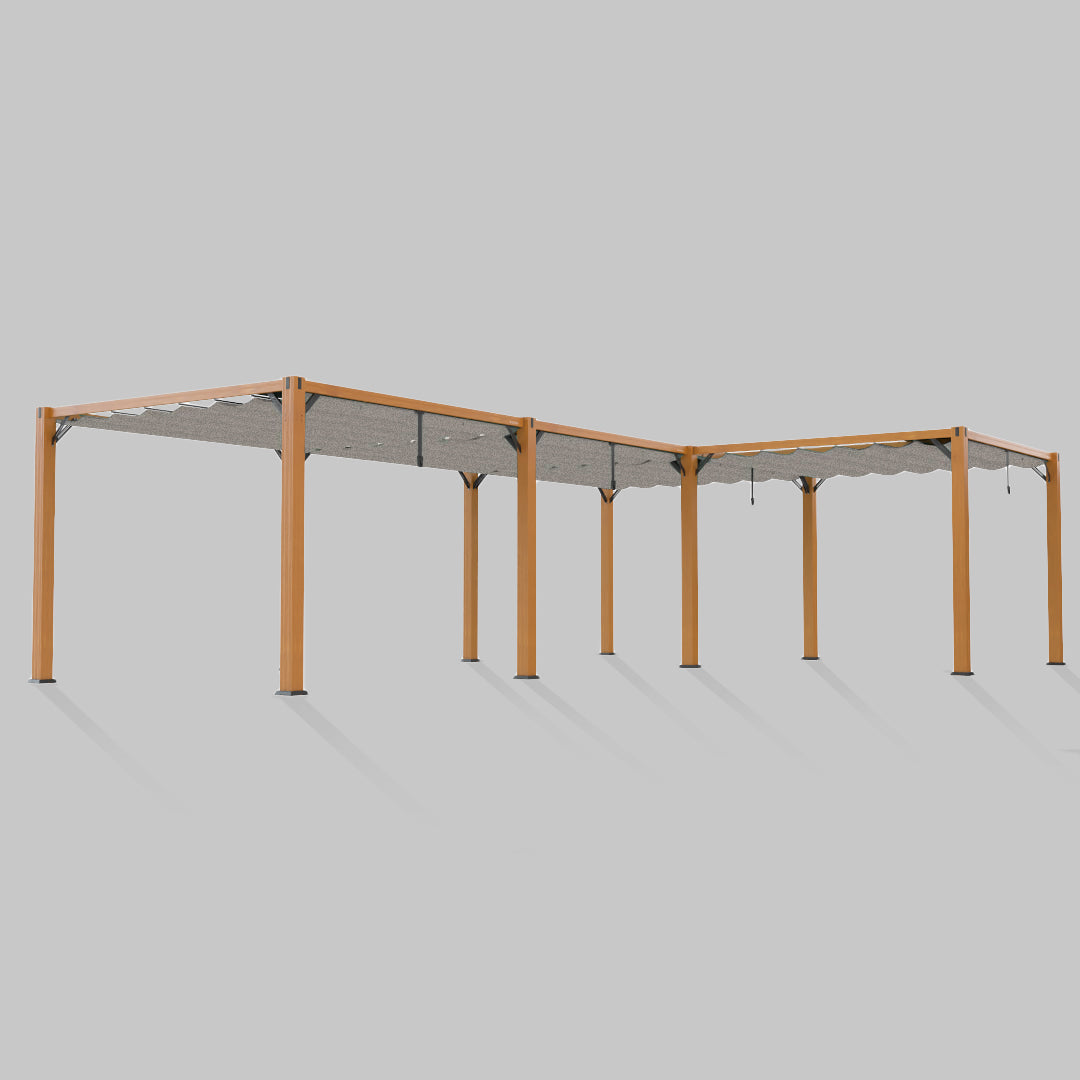 #configuration pergola_L shape #frame colour_Wood