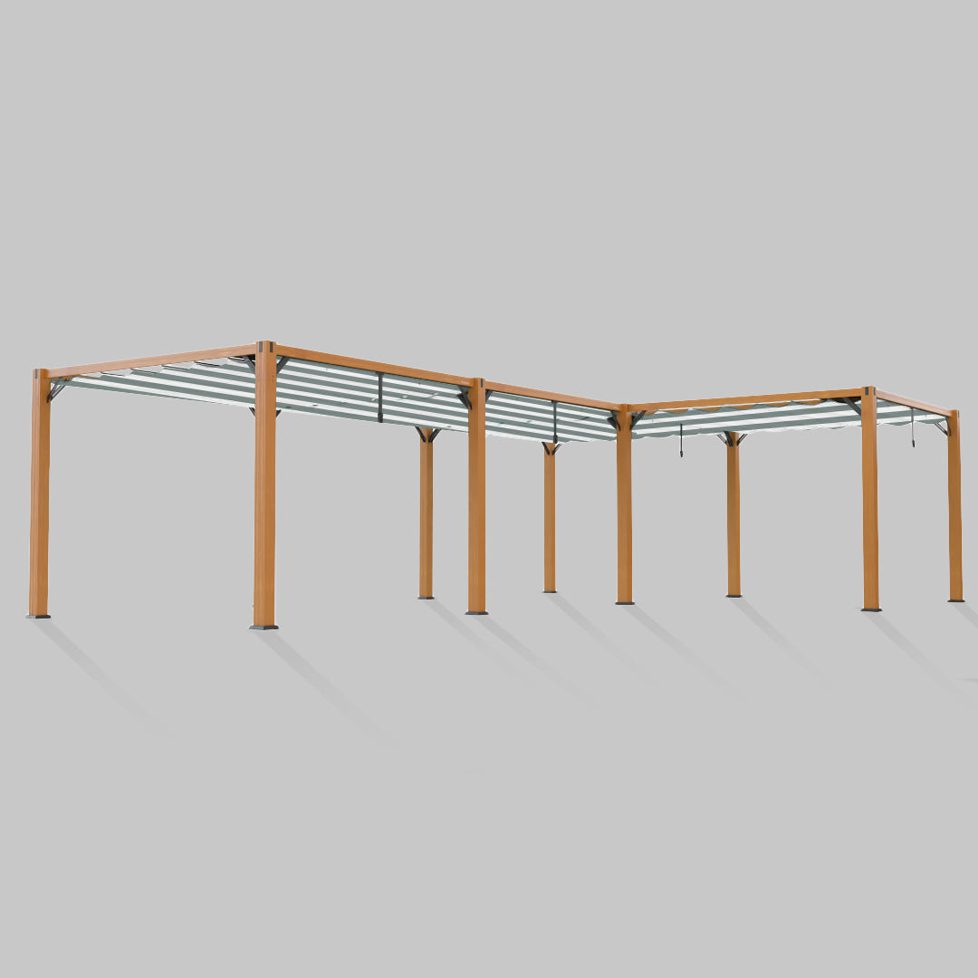 #configuration pergola_L shape #frame colour_Wood
