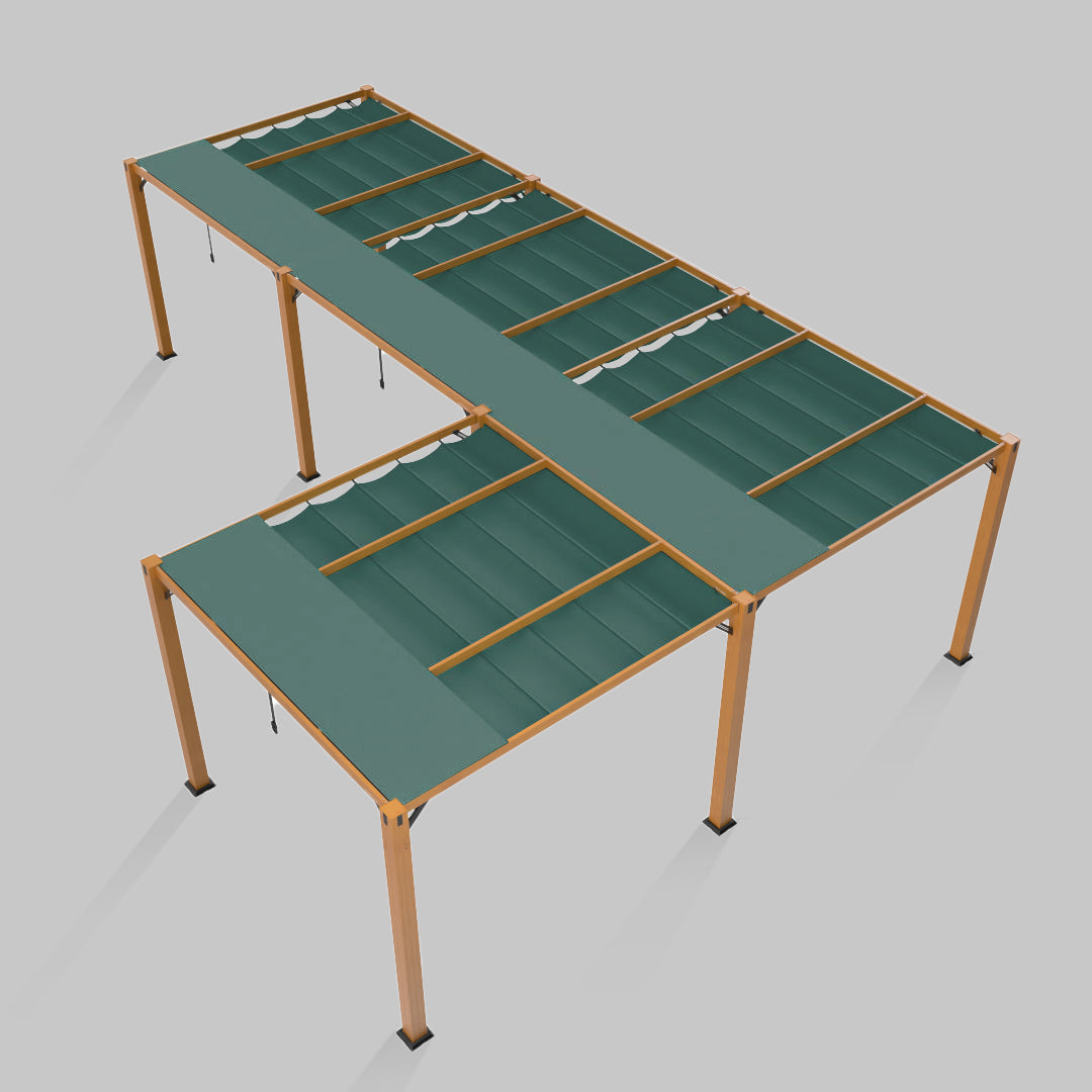 #configuration pergola_L shape #frame colour_Wood