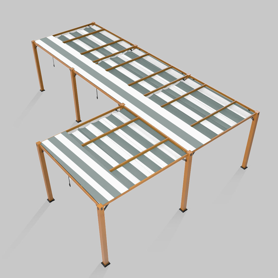 #configuration pergola_L shape #frame colour_Wood