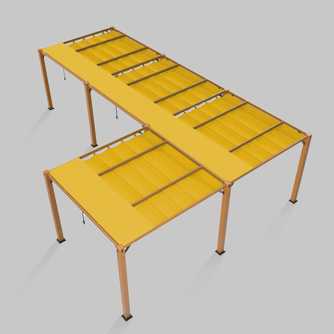 #configuration pergola_L shape #frame colour_Wood