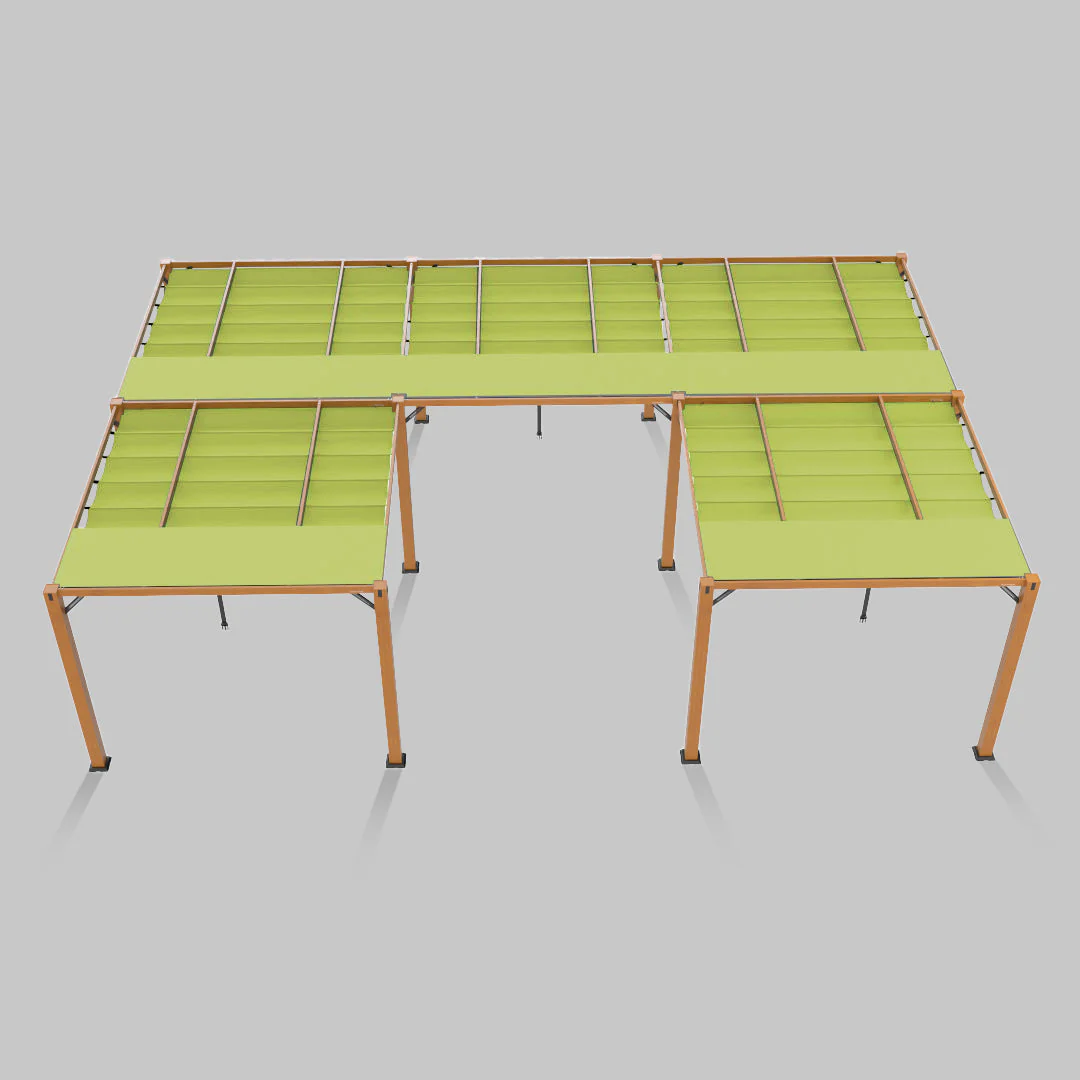 The Modular Wooden Pergola - Sunbrella Macaw