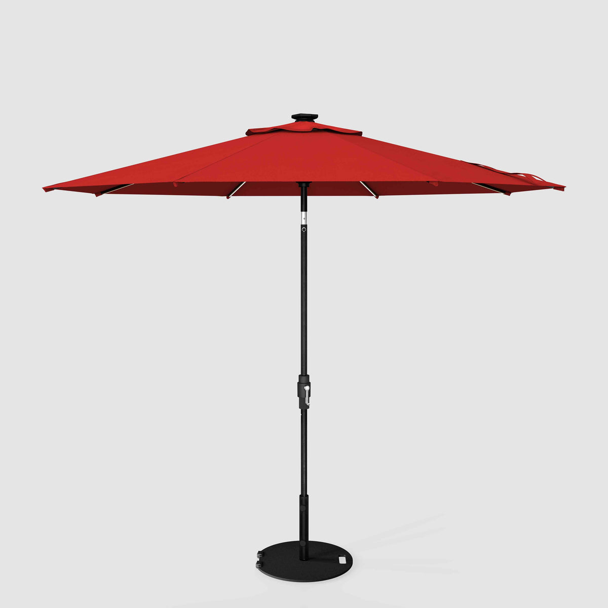 Tilt Patio Umbrella | Auto-Tilt, LED Lighting, Wind Resistant | Commercial Grade | Sunbrella Red Tilt Patio Umbrella | Auto-Tilt, LED Lighting, Wind Resistant | Commercial Grade | Sunbrella Red