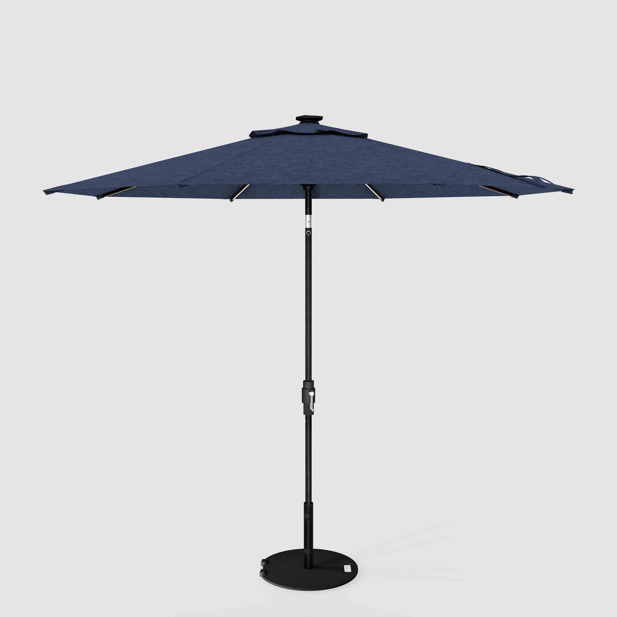 blue print patio umbrella Tilt Patio Umbrella | Auto-Tilt, LED Lighting, Wind Resistant | Commercial Grade | Sunbrella Spectrum Indigo