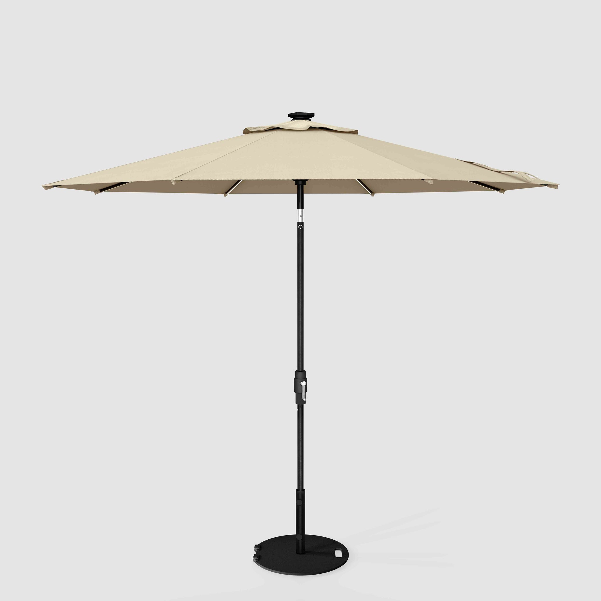 10ft Auto Tilt Terylast Off Cream LED Patio Umbrella -