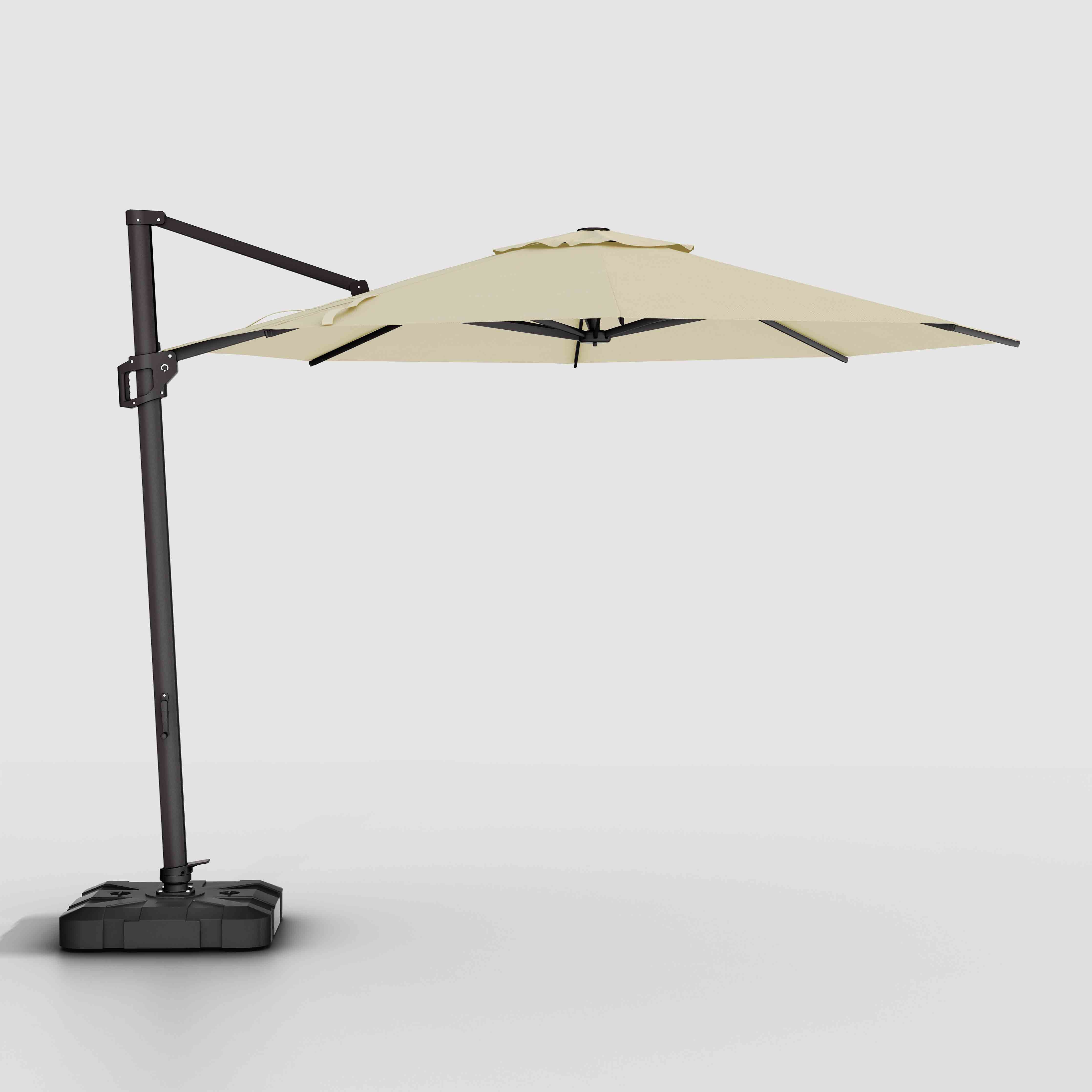 10ft Round Offset Cantilever Sunbrella Patio Umbrella | Wind