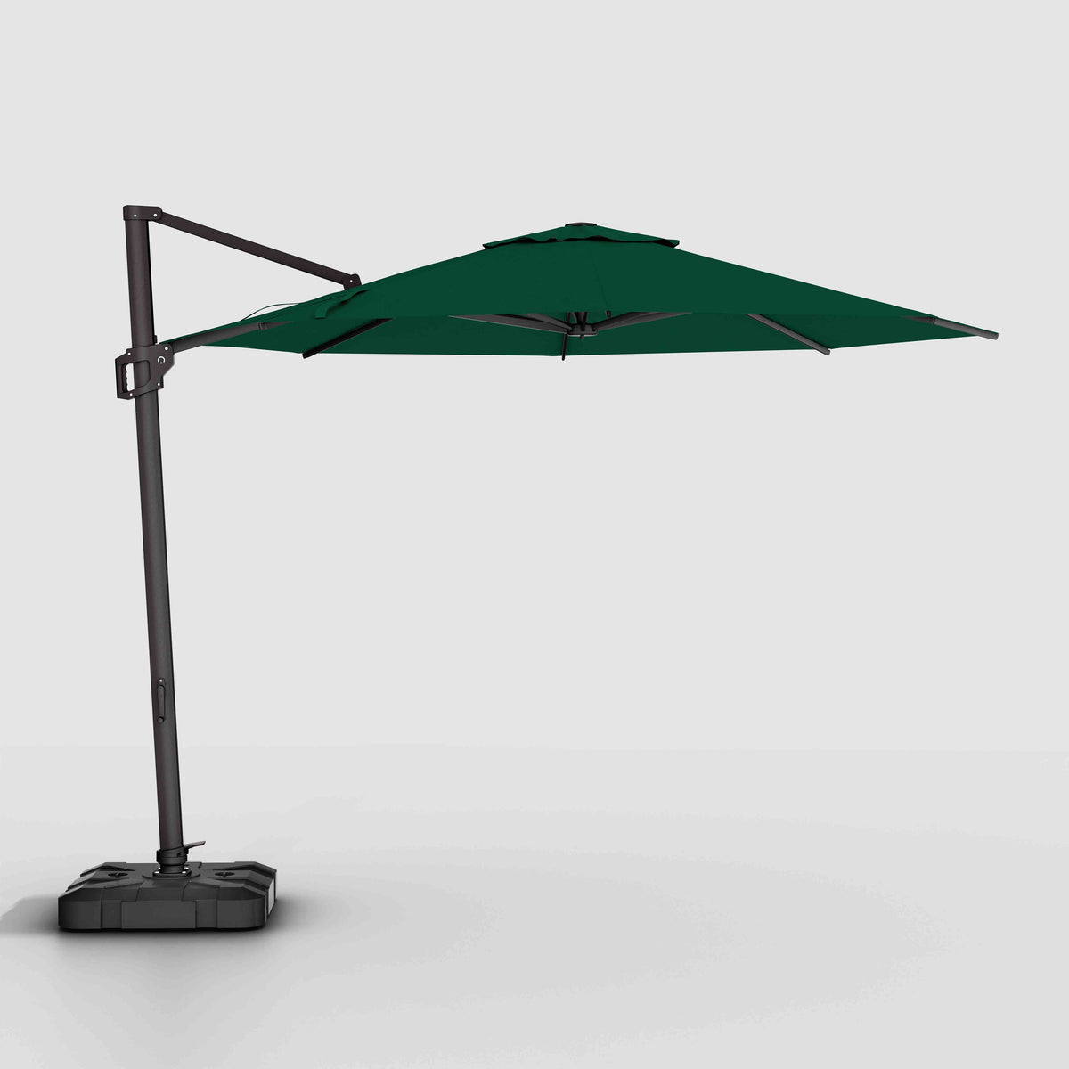 Cantilever Patio Umbrella | Wind Resistant, 360 Rotation | Commercial Grade | Sunbrella Forest Green