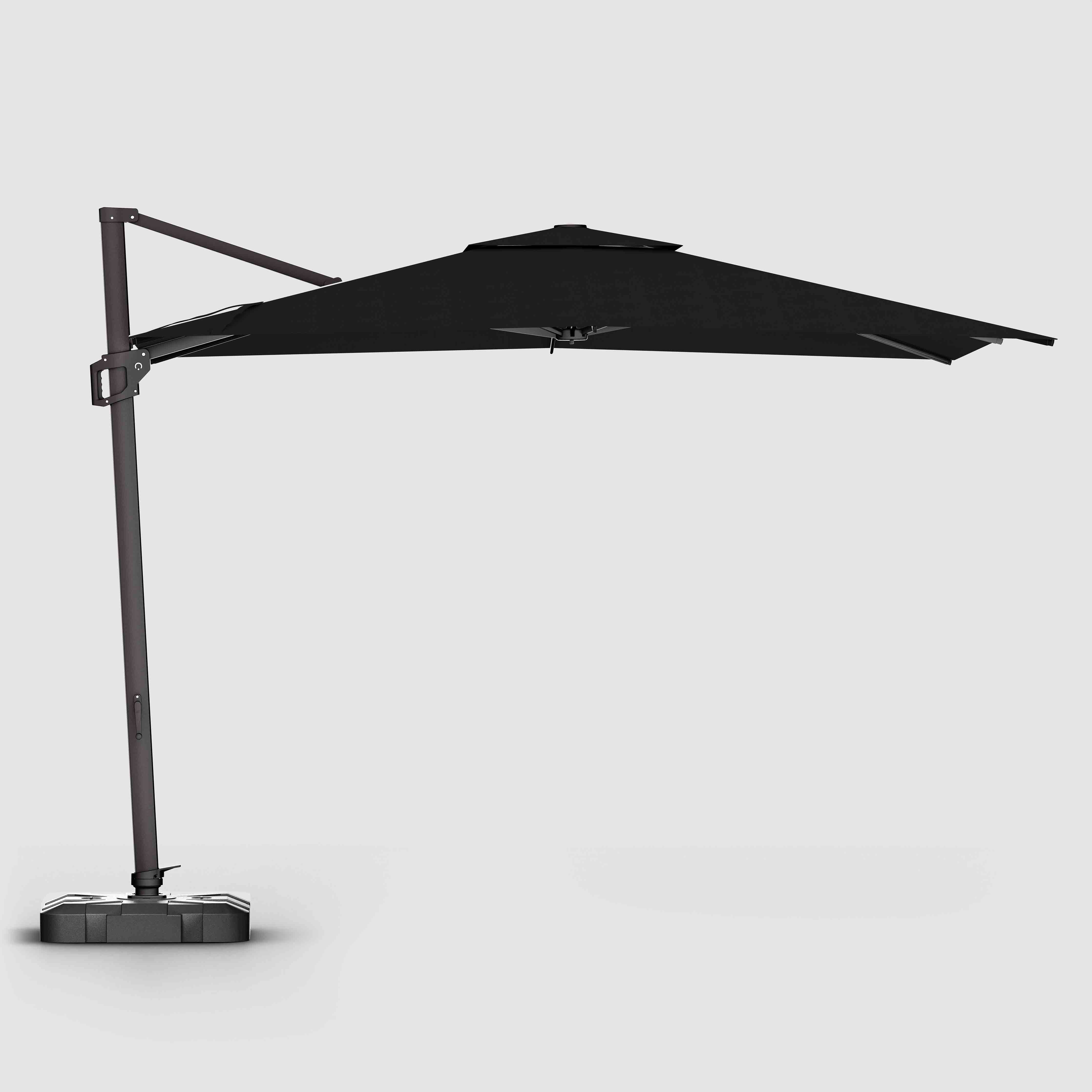 Midtown Umbrellas | The Grande Square Terylast Ebony Black Patio