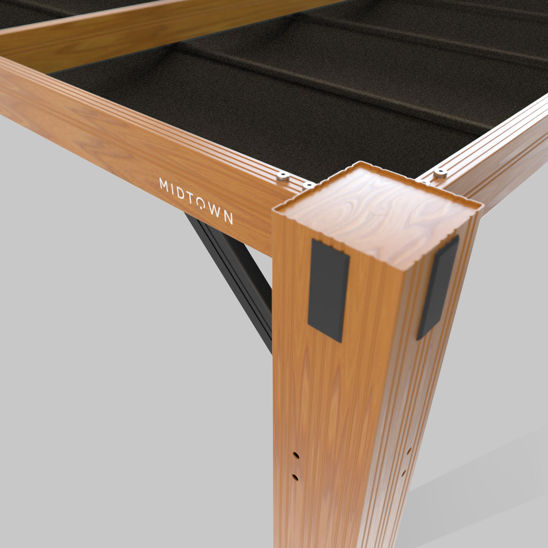 The Modular™ Wooden Pergola - Sunbrella Spectrum Carbon