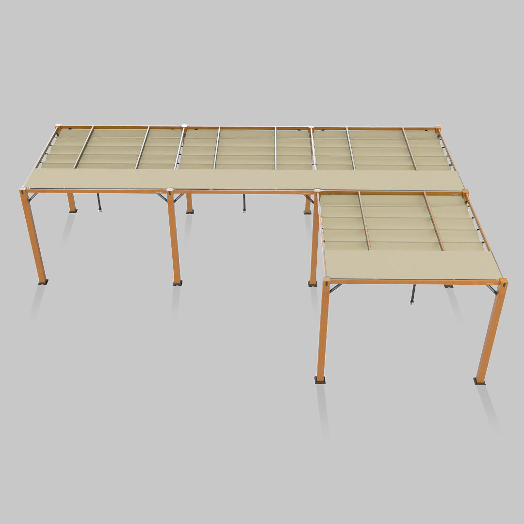 #configuration pergola_L shape #frame colour_Wood