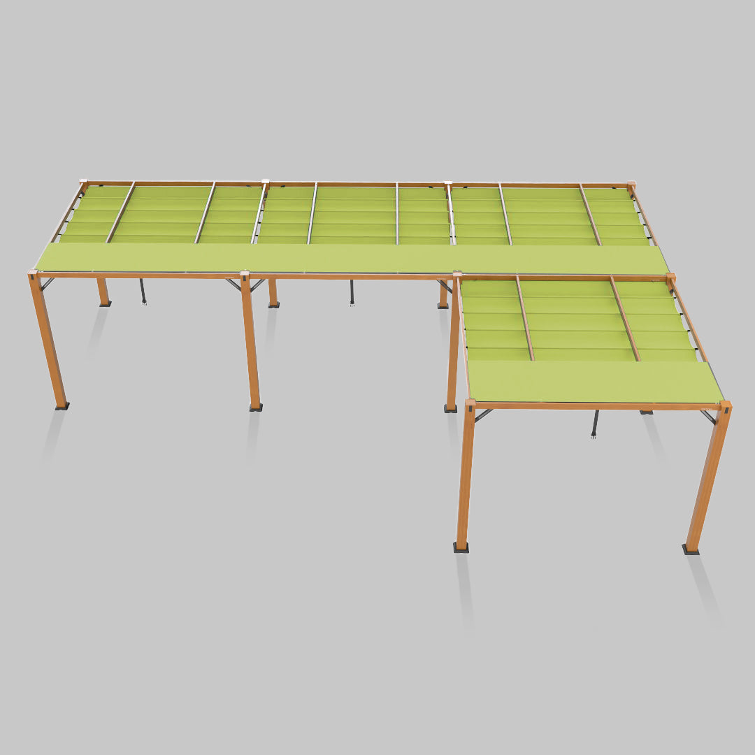 #configuration pergola_L shape #frame colour_Wood