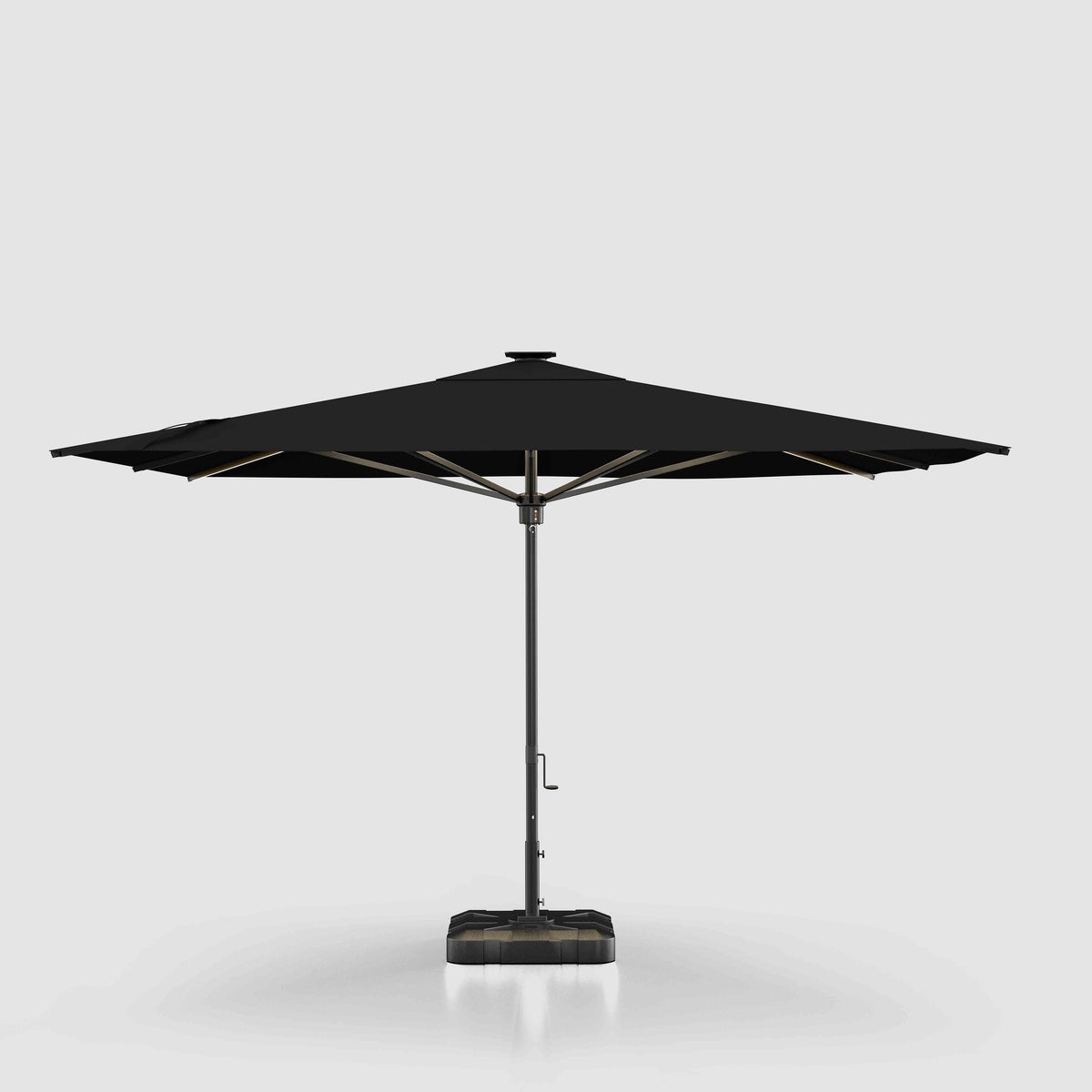 black patio umbrellas on sale Market Patio Umbrella | Solar LED Ribs, Wind Resistant | Commercial Grade |  Sunbrella Black