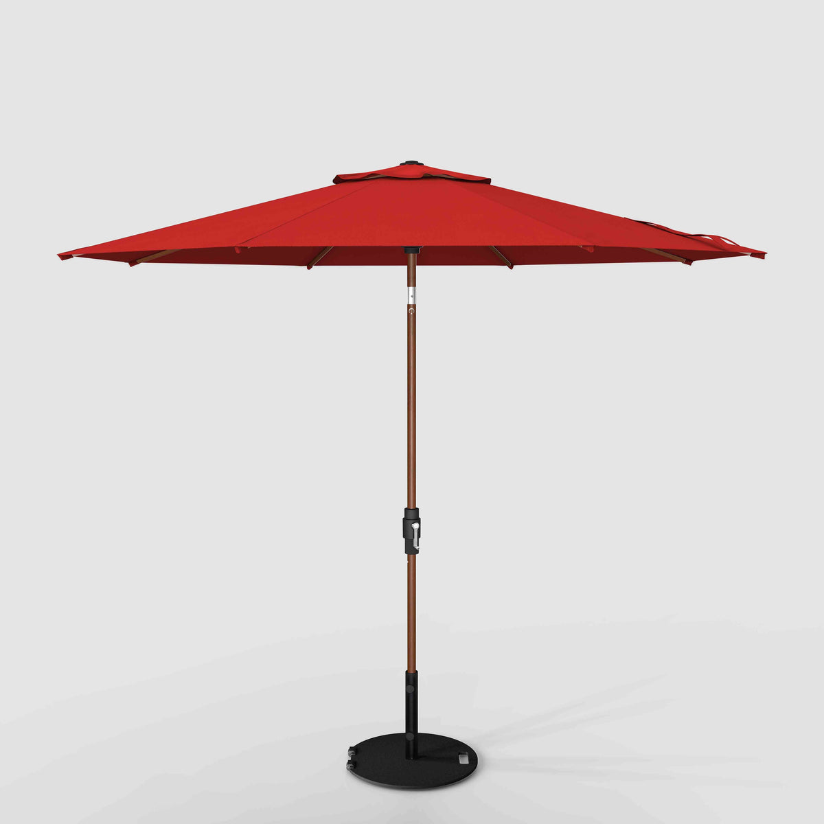2 inch patio umbrellas Tilt Patio Umbrella | Auto-Tilt, Wind Resistant, Woodgrain Finish | Commercial Grade | Sunbrella Red