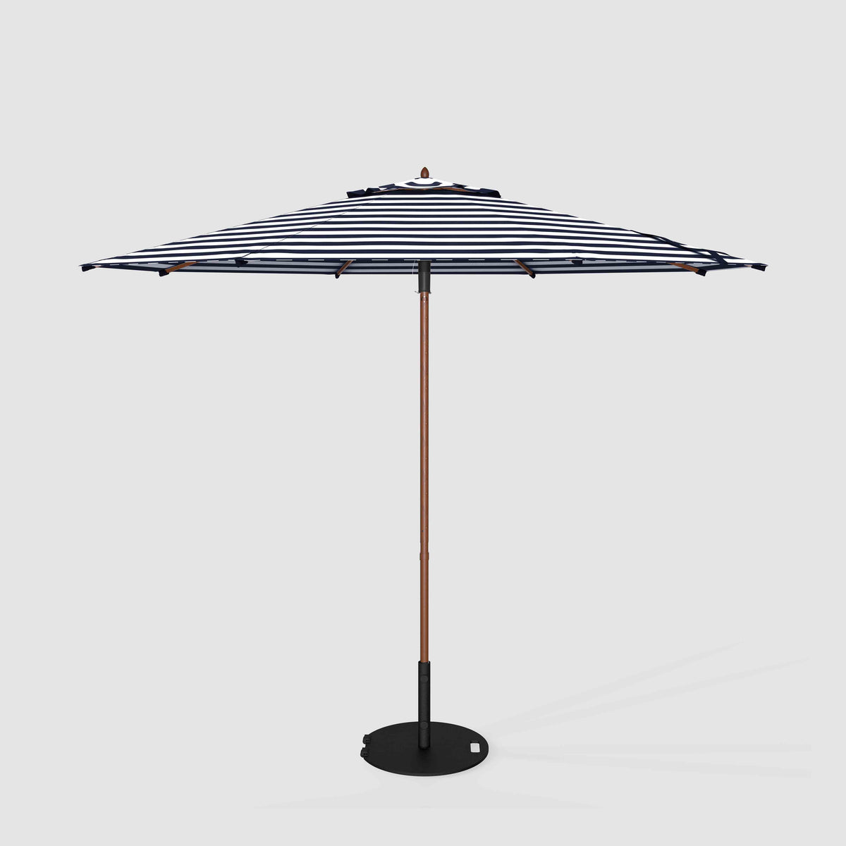black and white stripe patio umbrella Market Patio Umbrella | Fade-Proof, Wind Resistant, Crank Tilt, Woodgrain  Finish | Commercial Grade | Terylast Navy Stripes