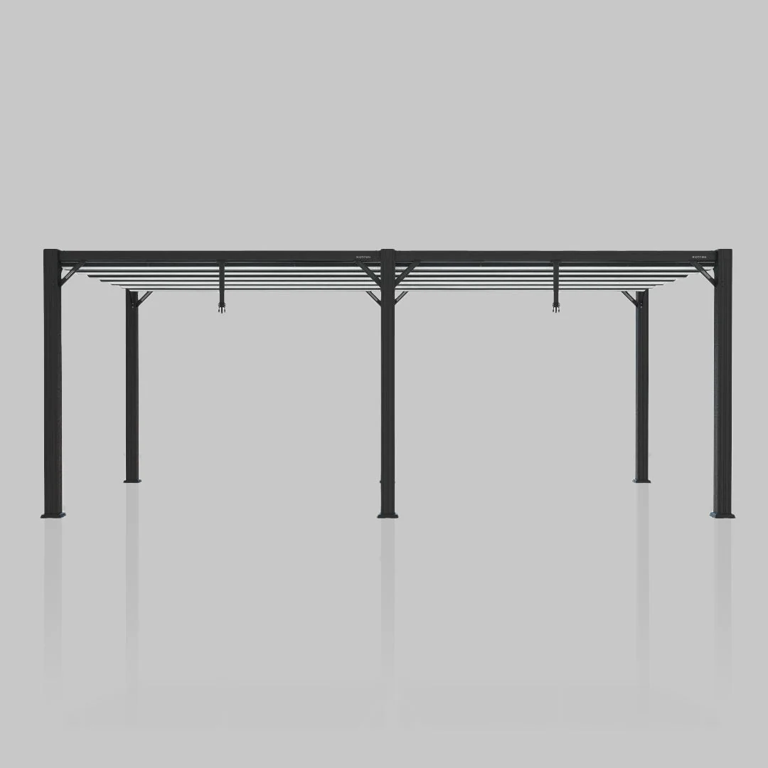The Modular Pergola - Sunbrella Black & Grey