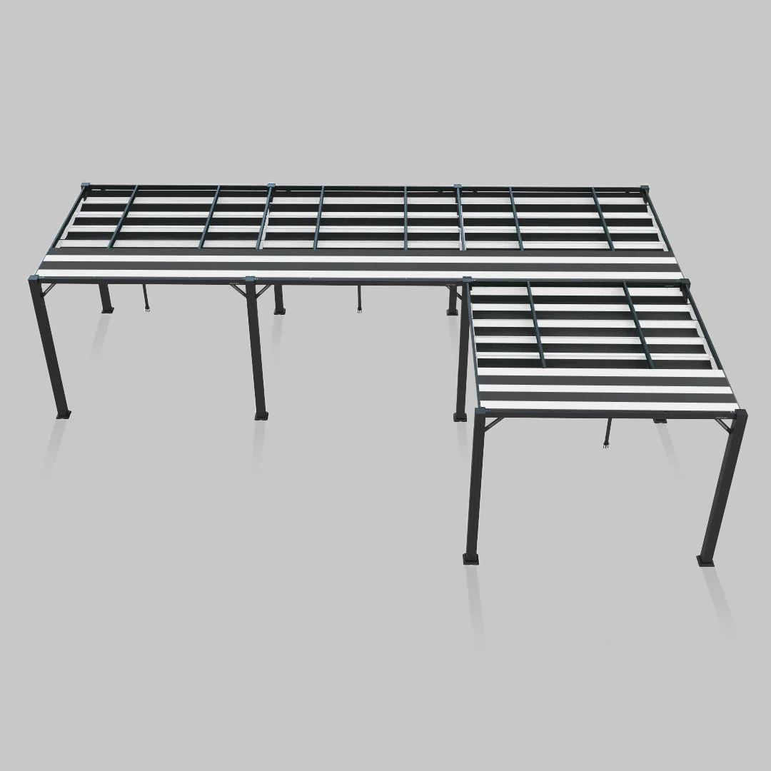 The Modular Pergola - Sunbrella Black & Grey
