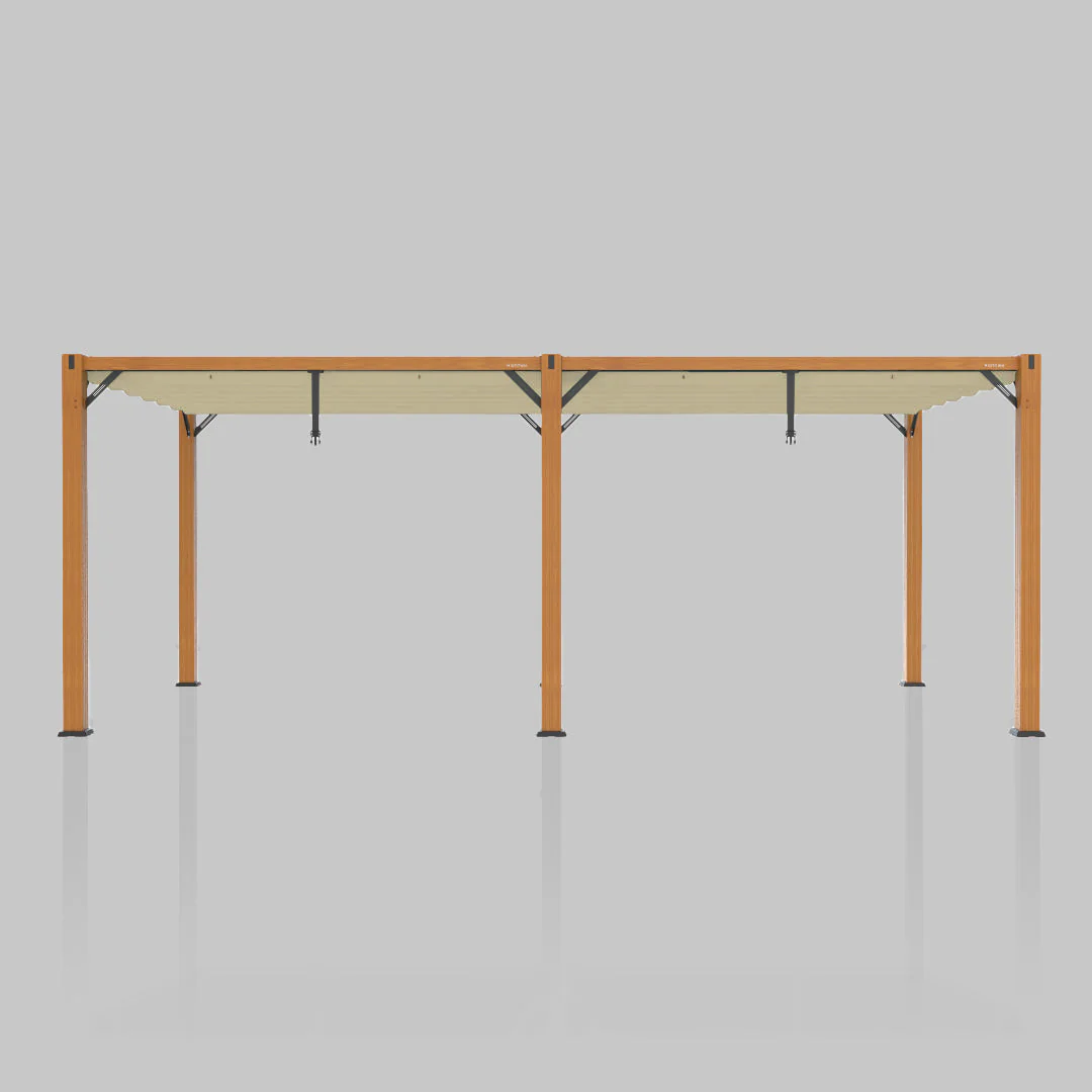The Modular Wooden Pergola - Sunbrella Antique Beige