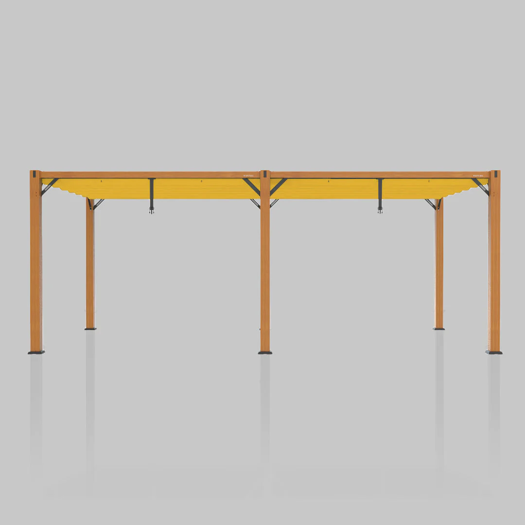 The Modular Wooden Pergola - Sunbrella Yellow