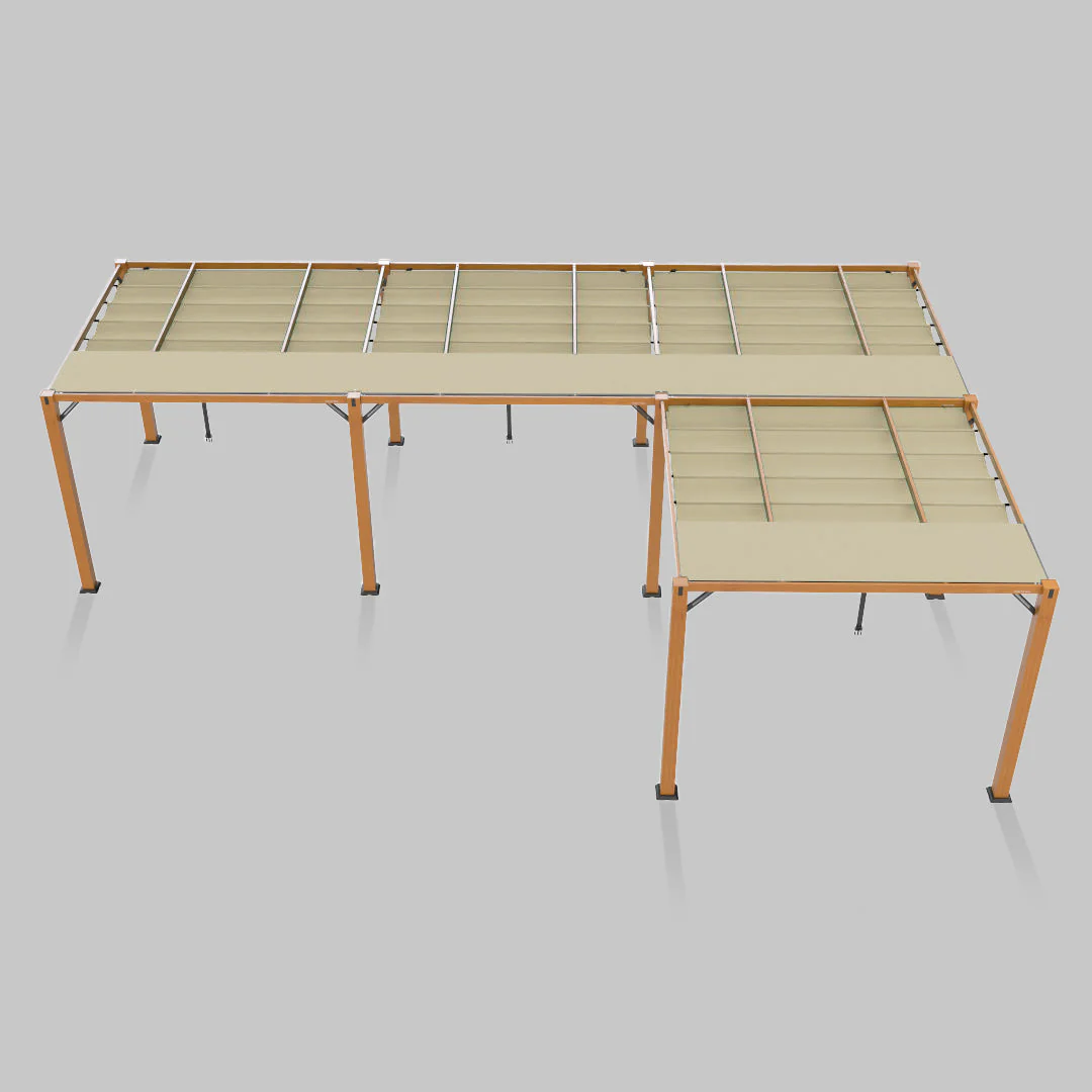 The Modular Wooden Pergola - Sunbrella Antique Beige