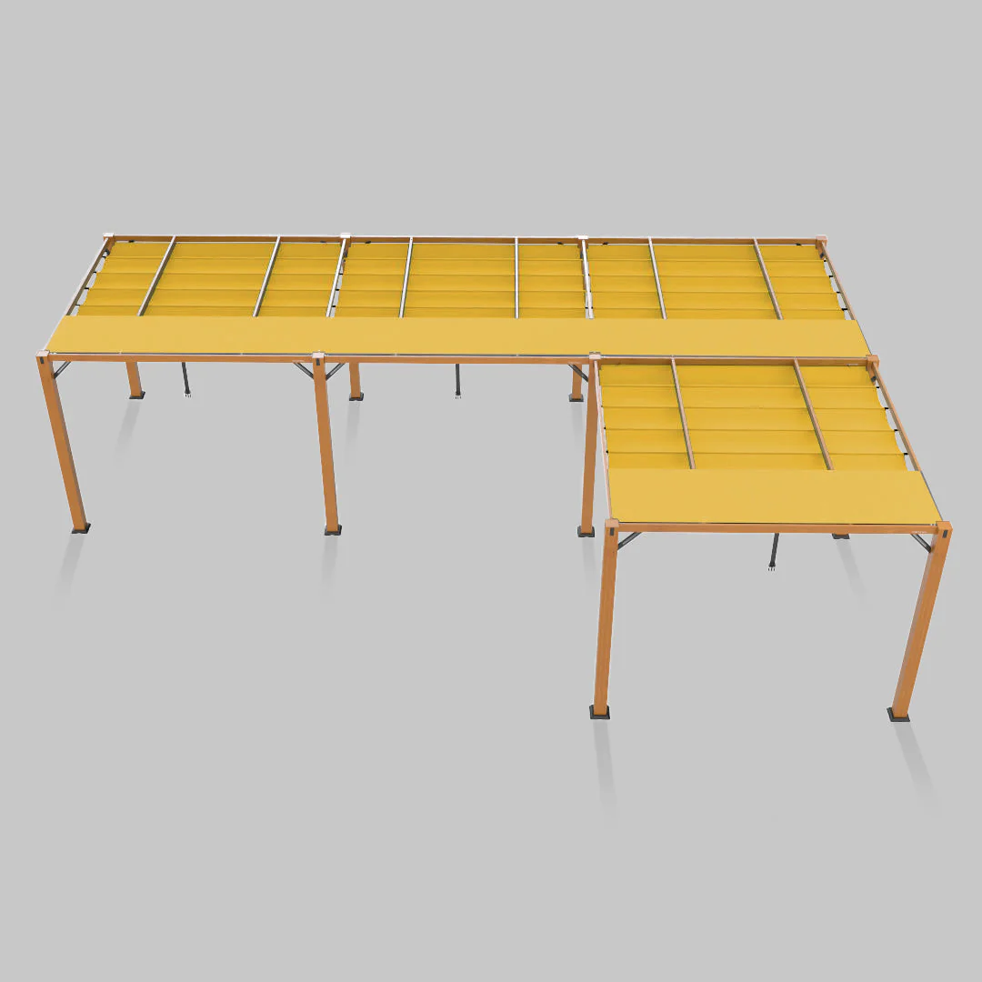 The Modular Wooden Pergola - Sunbrella Yellow
