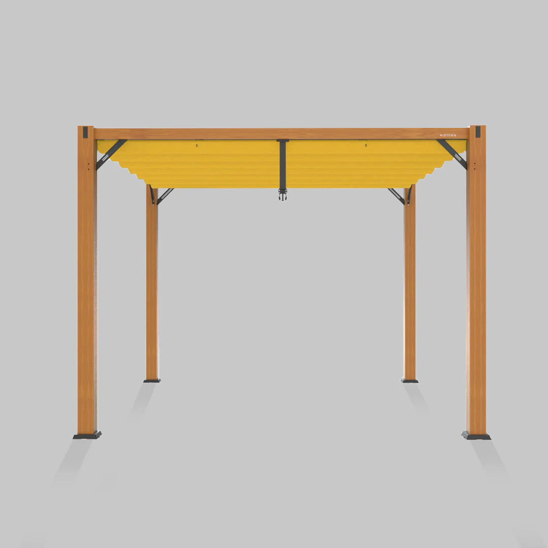 The Modular Wooden Pergola - Sunbrella Yellow