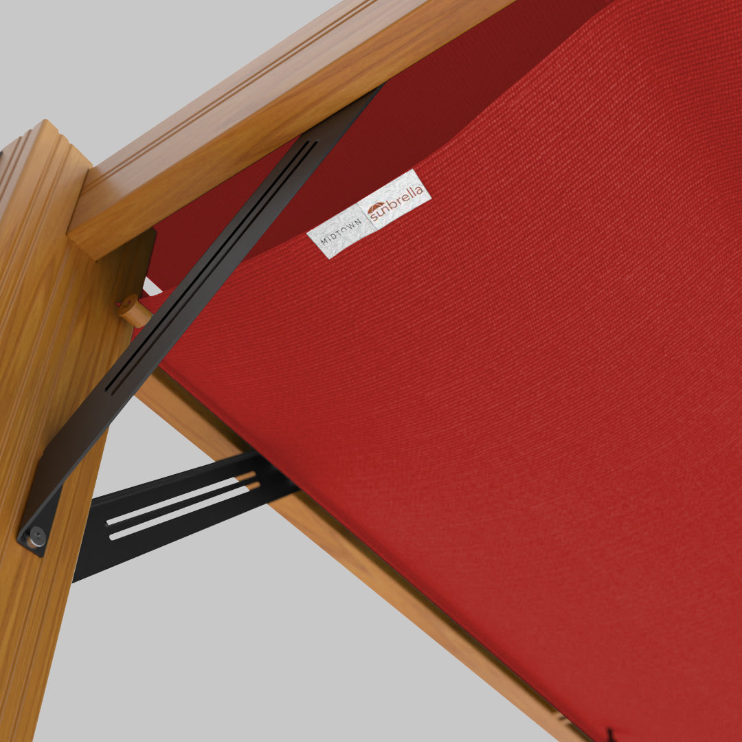 Pérgola de madera Modular™ - Sunbrella Red