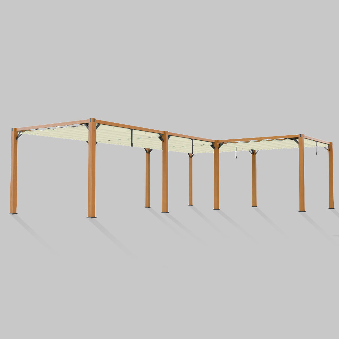#configuration pergola_L shape #frame colour_Wood