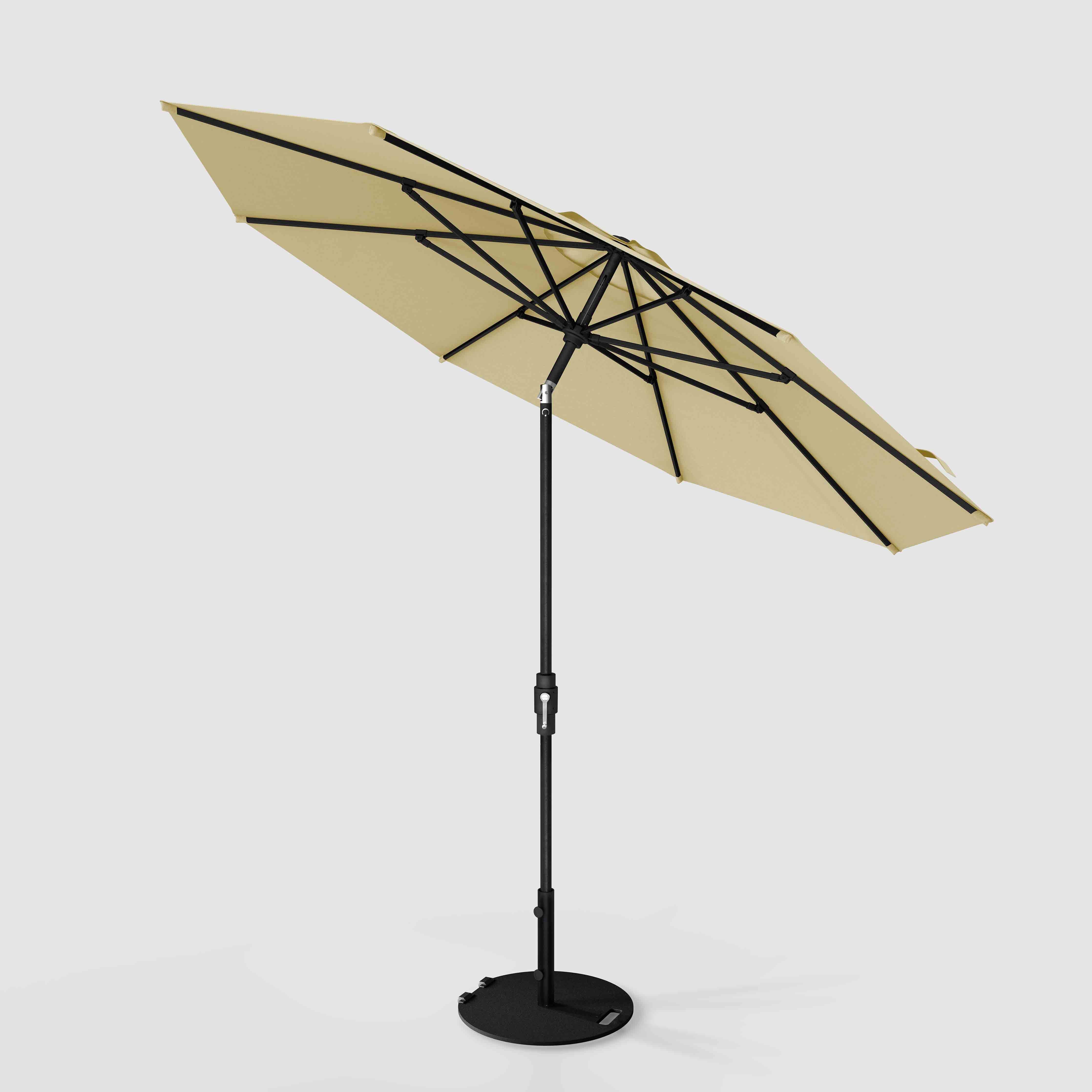 8ft-10ft Auto Tilt Sunbrella Patio Umbrella | Fiberglass