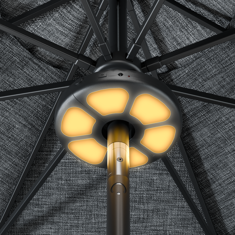 led lights for patio umbrella polls OYOCO Light 3 Brightness Modes Cordless,with 28 Cool White LEDs-4 * AA Battery Operated Umbrella Lights,Fits 1.15"-2" Umbrella Poles,for Patio Umbrellas,Camping Tents and Indoor Use 2 inch spacing between branches Eletorot Patio Umbrella Lights-Rechargeable Outdoor