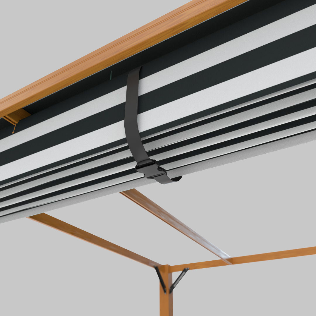 The Modular™ Wooden Pergola - Sunbrella Black & Grey