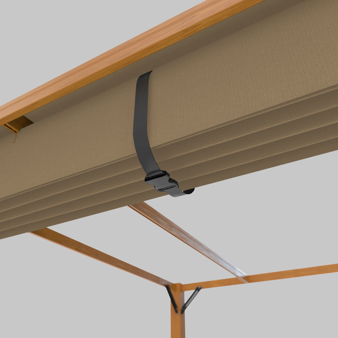 The Modular™ Wooden Pergola - Sunbrella Heather Tan