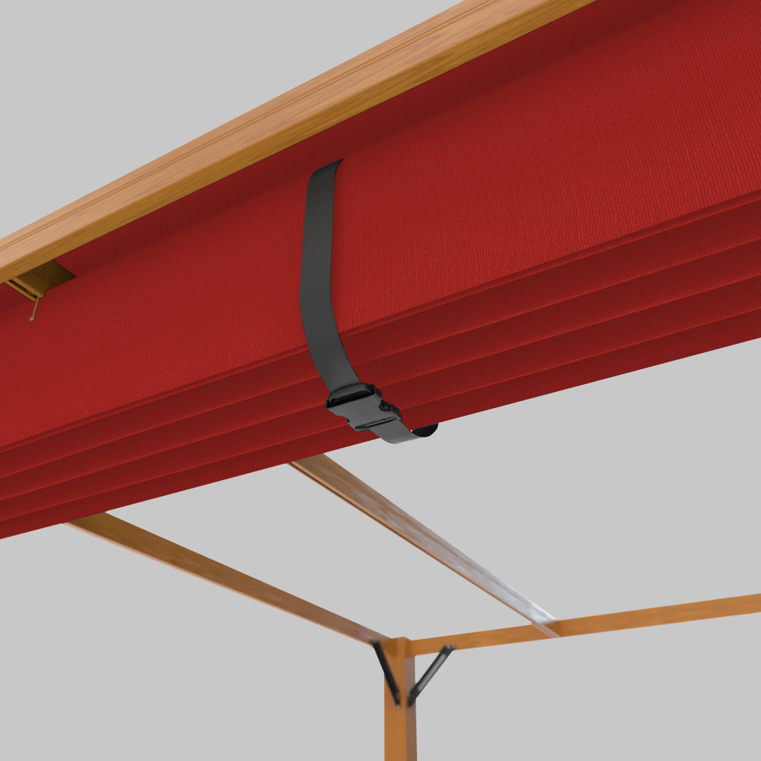 Pérgola de madera Modular™ - Sunbrella Red