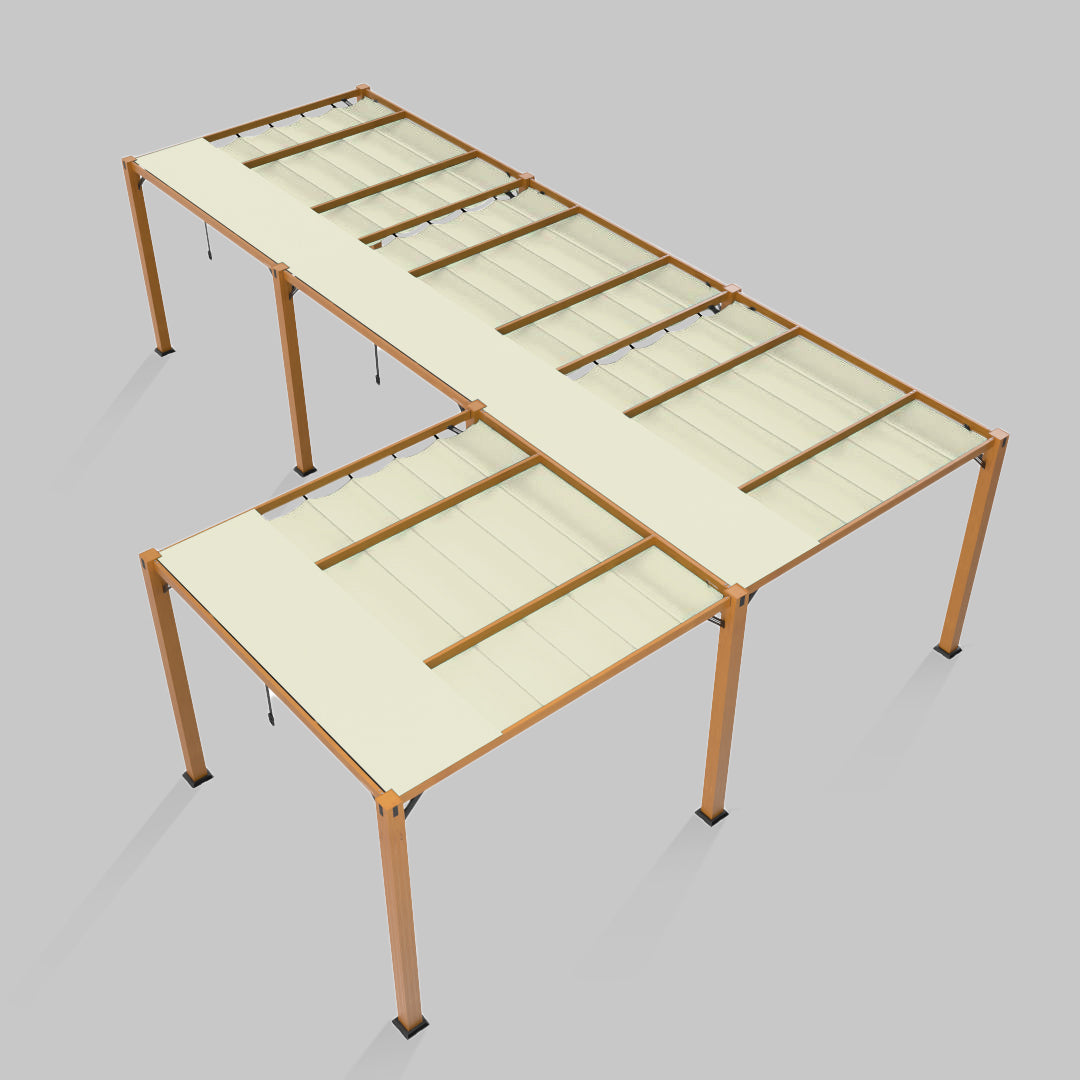 #configuration pergola_L shape #frame colour_Wood