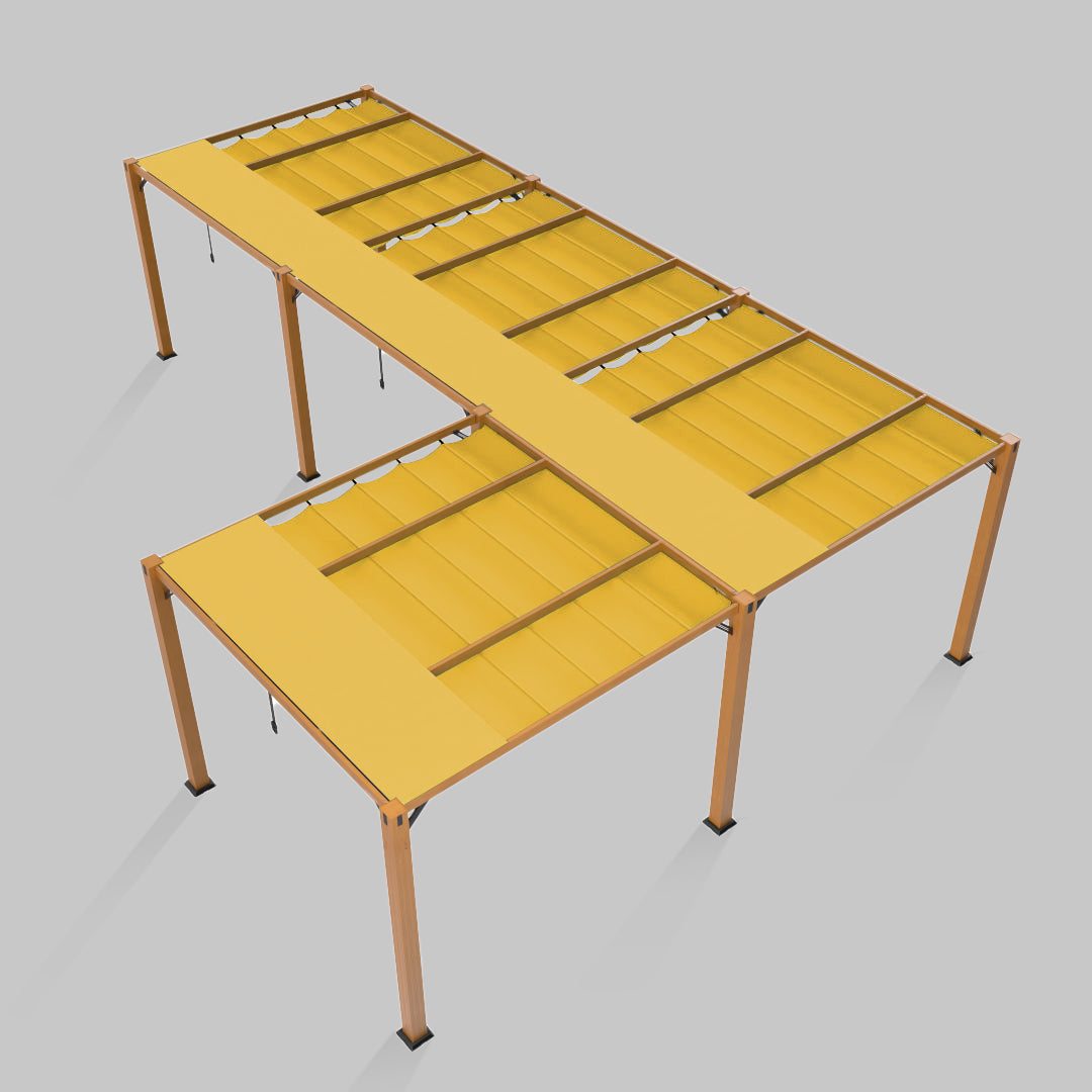 #configuration pergola_L shape #frame colour_Wood