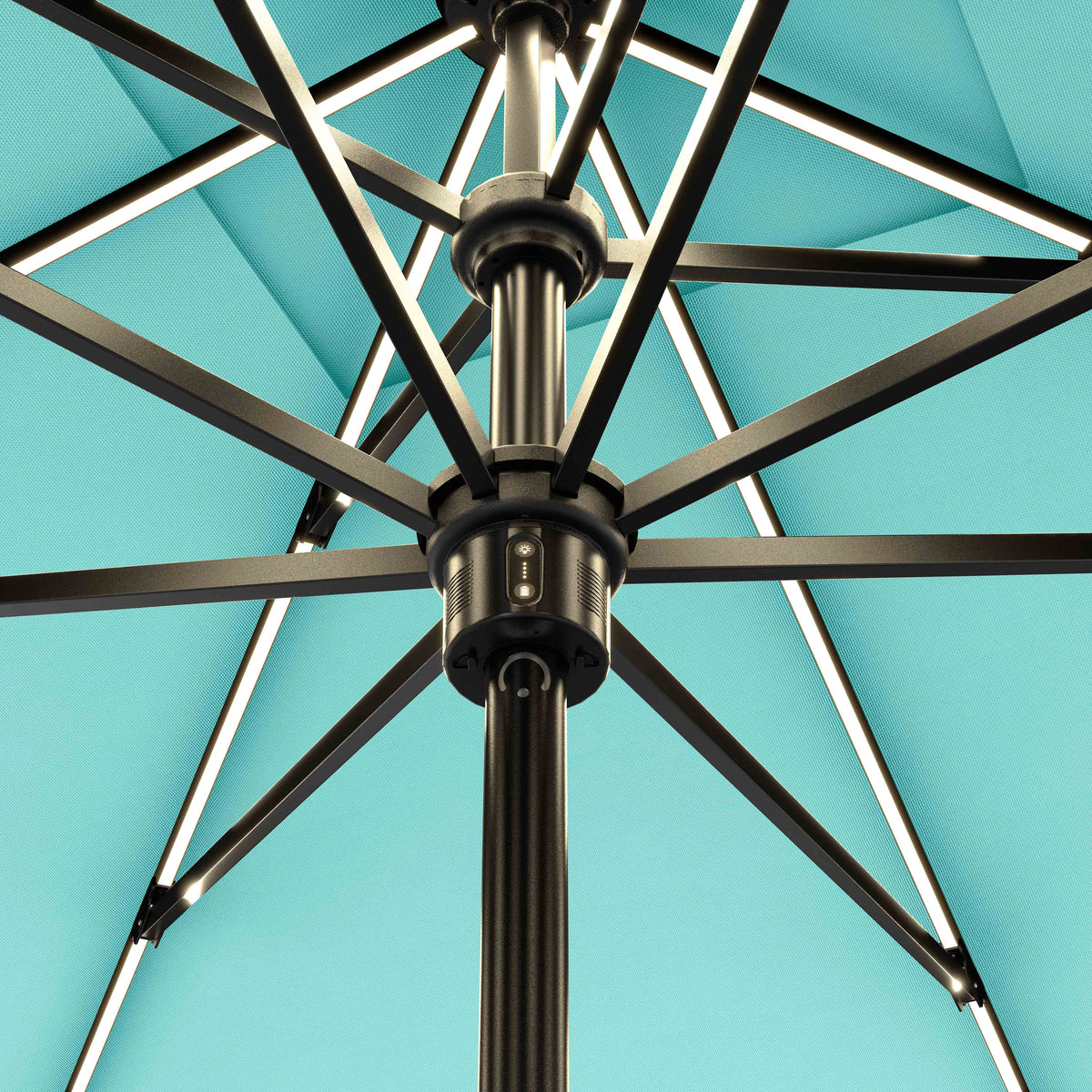 Market Patio Umbrella | Solar LED Ribs, Wind Resistant | Commercial ...