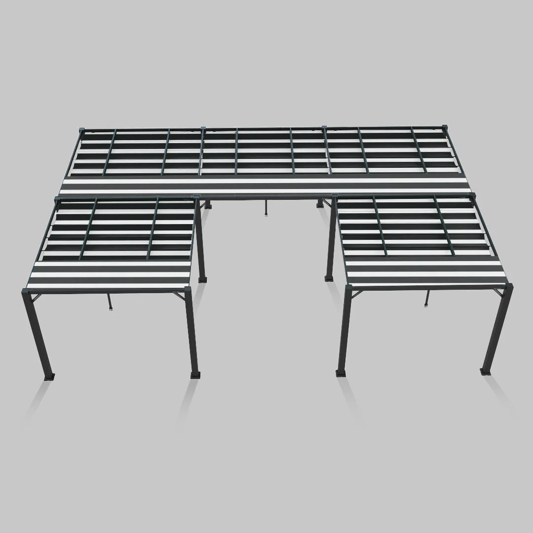 The Modular Pergola - Sunbrella Black & Grey