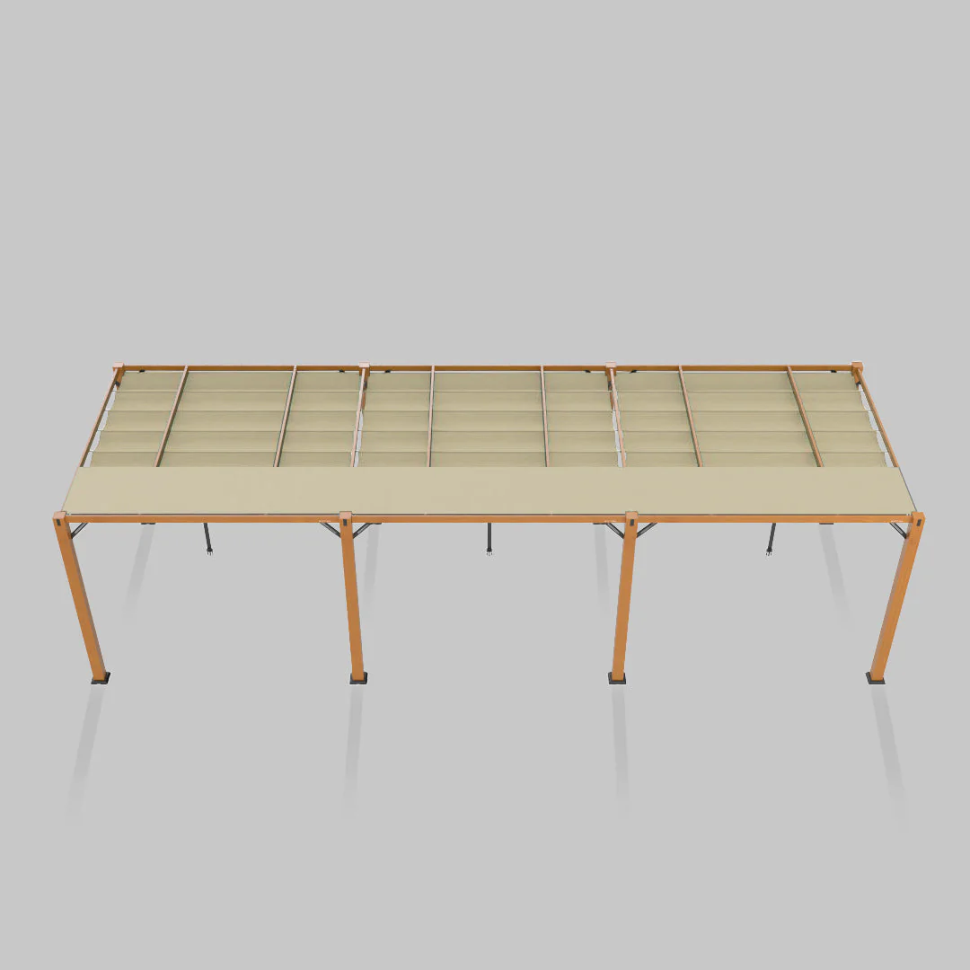 The Modular Wooden Pergola - Sunbrella Antique Beige