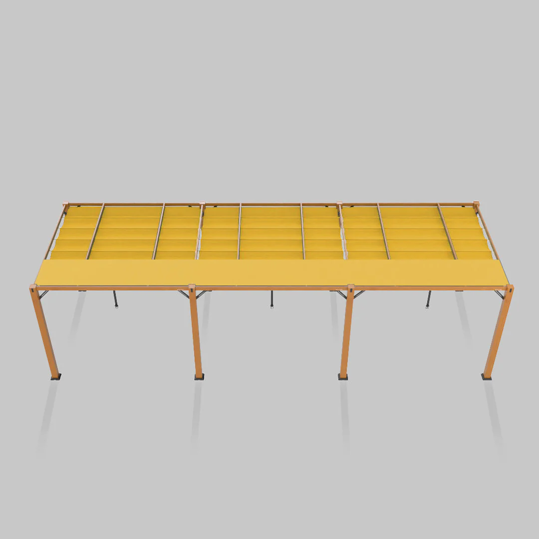 The Modular Wooden Pergola - Sunbrella Yellow