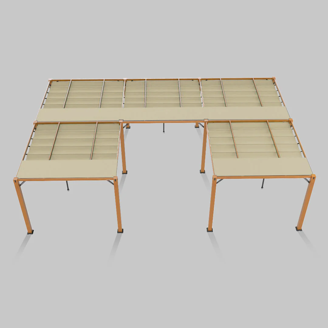 The Modular Wooden Pergola - Sunbrella Antique Beige
