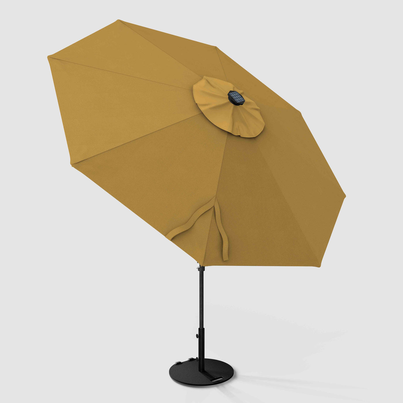 8ft10ft Auto Tilt Terylast LED Patio Umbrella Solar Powered LED Ribs