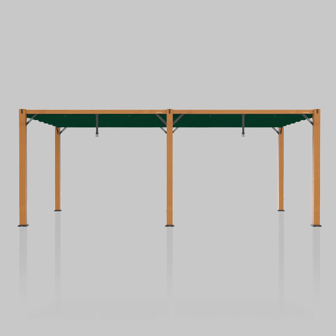 The Modular Wooden Pergola - Sunbrella Forest Green