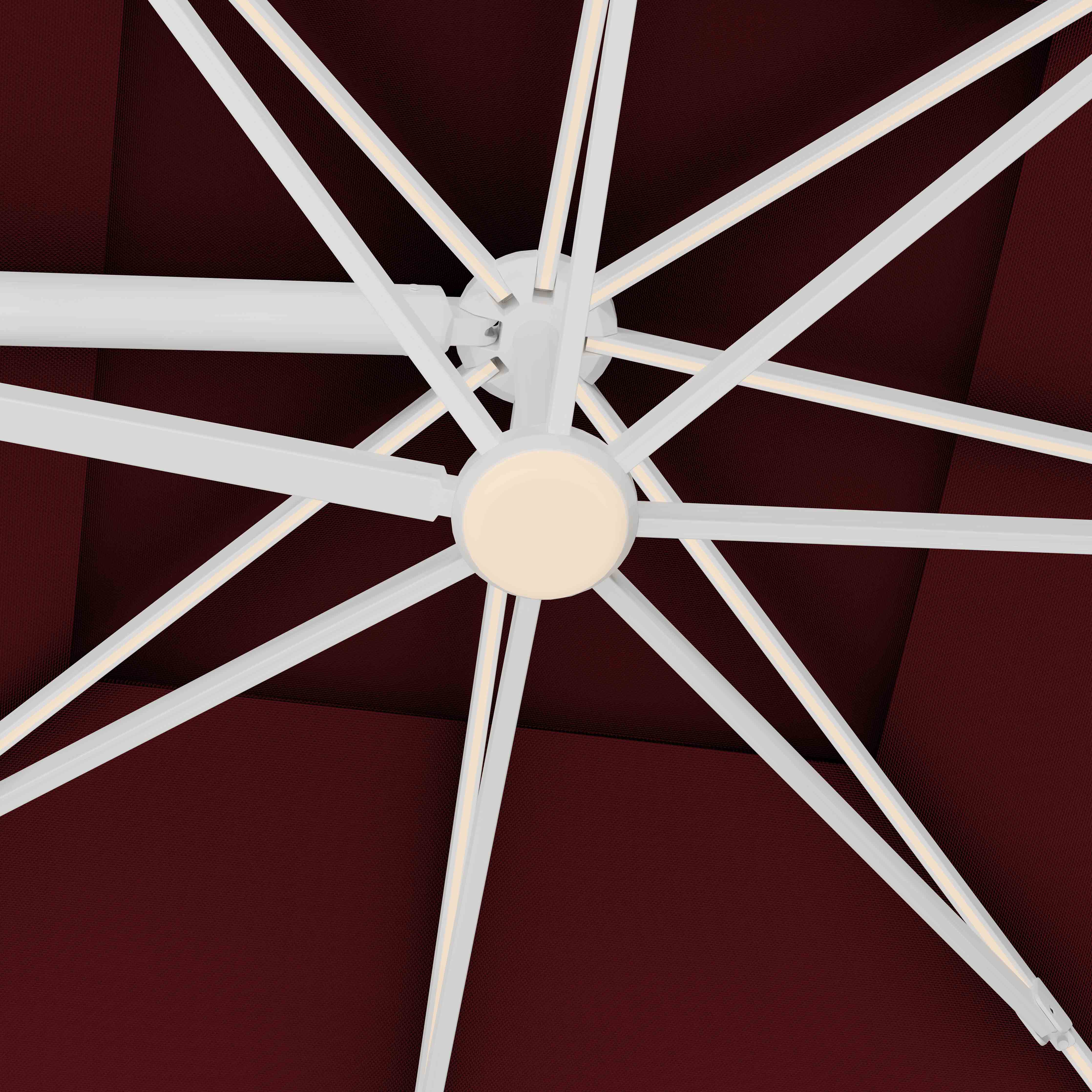 10ft Square Offset Cantilever Sunbrella Umbrella | Solar Powered LED Ribs | Tilting, Swiveling & Rotating 10ft Square Offset Cantilever Sunbrella Umbrella | Solar Powered LED Ribs | Tilting, Swiveling & Rotating