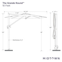 The Grande Round™ - Terylast Navy Stripes