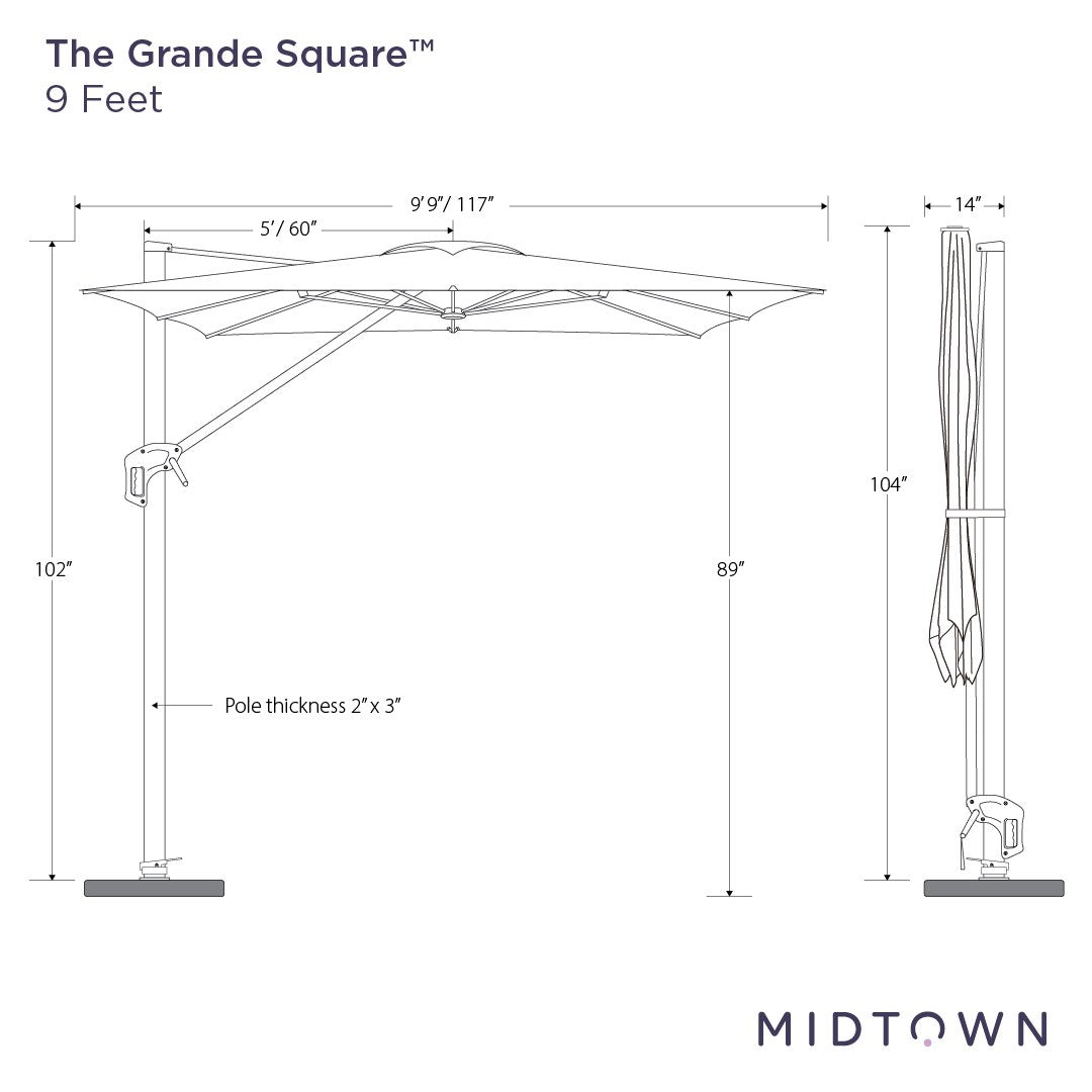 The Grande Square™ - Terylast Heather Grey